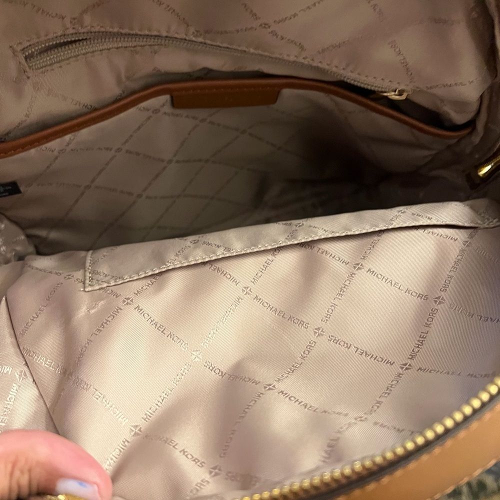 Michael Kors Beige and Brown Monogram backpack Bag. - Picture 6 of 9